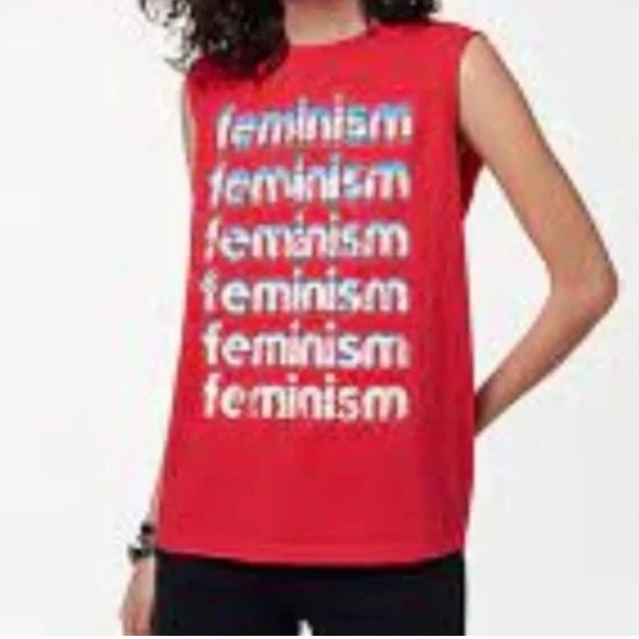 NWOT REBECCA MINKOFF “Feminism” Red Muscle Tee Size XXL - Picture 13 of 14